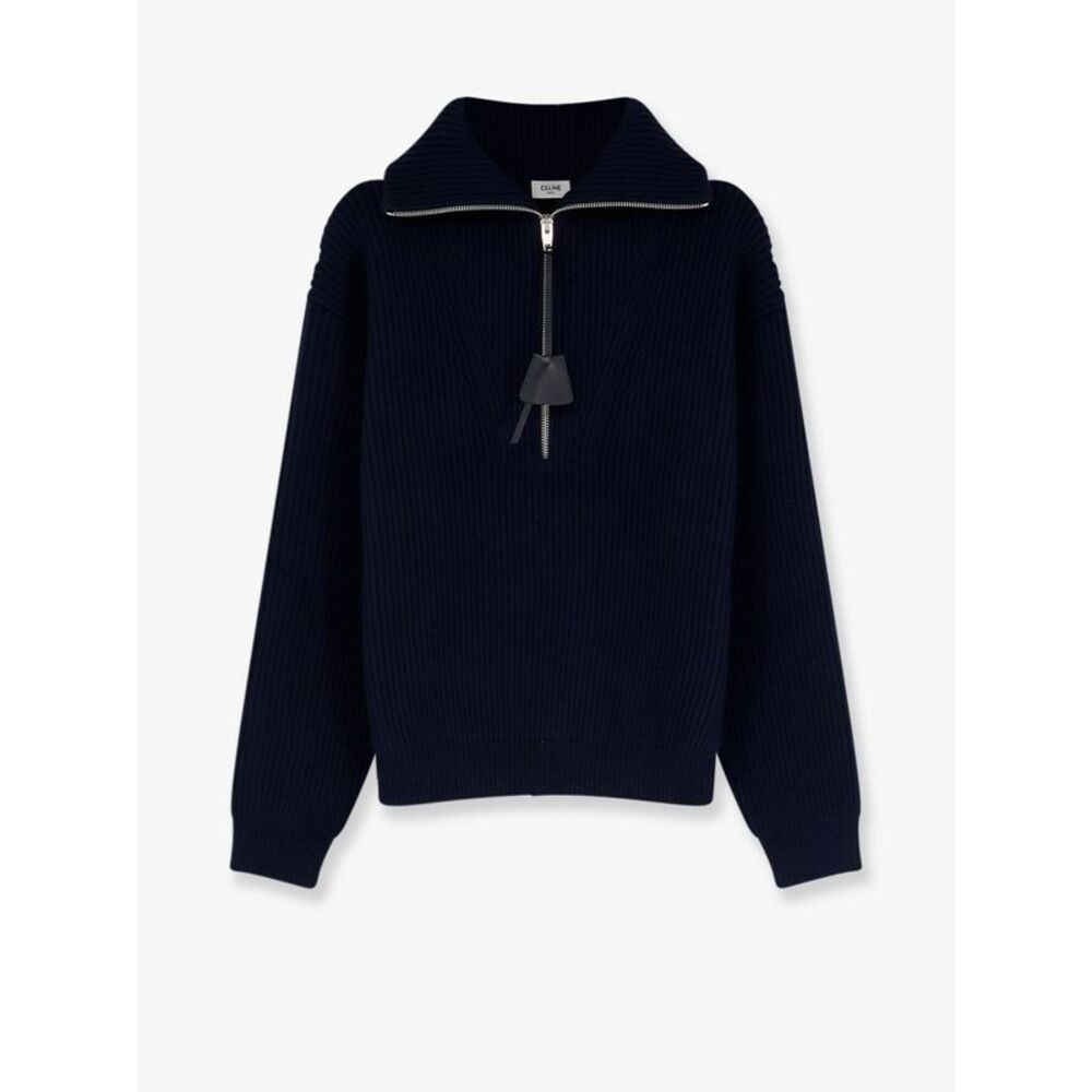 Celine Men Ribbed Wool And Cashmere Sweater